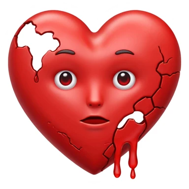 Melting heart pain heart without facce sticker