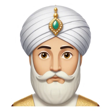 ​Cinematic Realistic Portrait of Suleiman the Magnificent, depicted as a regal Ottoman sultan adorned with a large, white, round, tall turban and a majesti beard, his commanding gaze bathed in warm, historic lighting that exudes timeless authority and grandeur, sticker