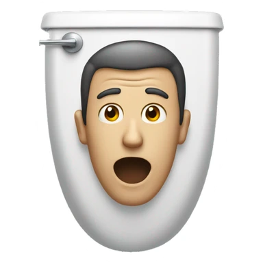 man head sticking out the toilet  sticker