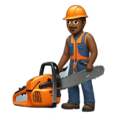 Man with chainsaw sticker