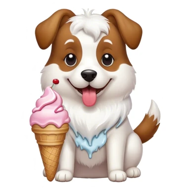 perro con helado sticker