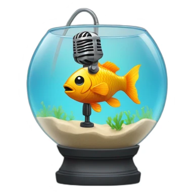 fishbowl with a microphone inside sticker