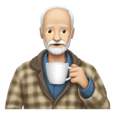 Freud drinking coffee in his pajamas sticker