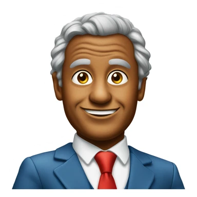 Oompa Loompa wearing a blue suit and red tie sticker