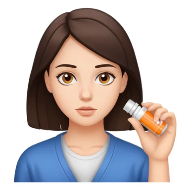 Young brunette taking Adderall sticker