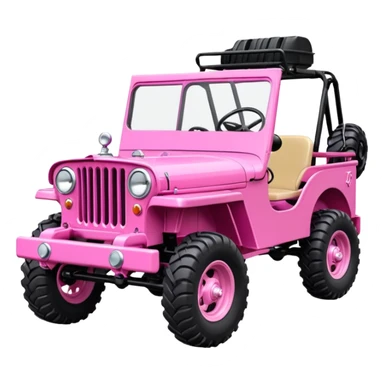 The Jetson’s Barbie Full size jungle tour 1942 Willy’s pink jeep crawler with installed winch on bumper  sticker