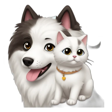 samoyed and dark ragdoll cat sticker