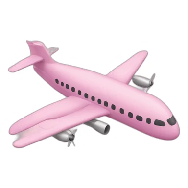 Pastel pink cartoon airplane sticker