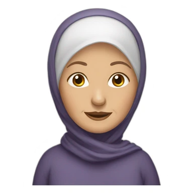 very old white woman hijab sticker