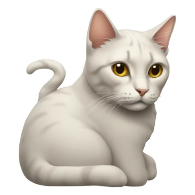 cat with a cigarette sticker