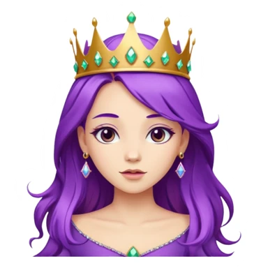 princesse with wind purple hair sticker