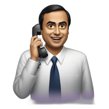Mukesh Ambani talking on Phone sticker