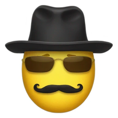 yellow sedge hat and fu Manchu moustache sticker