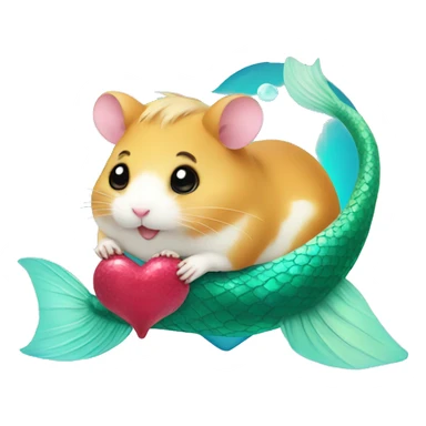hamster with heart with mermaid tail sticker