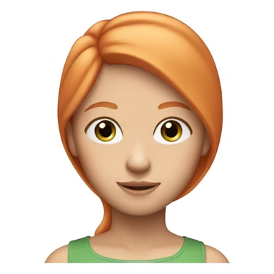 Girl with straight ginger hair and green eyes and pink top sticker