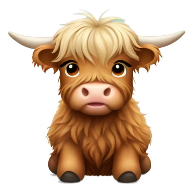 Cute baby highland cow sticker