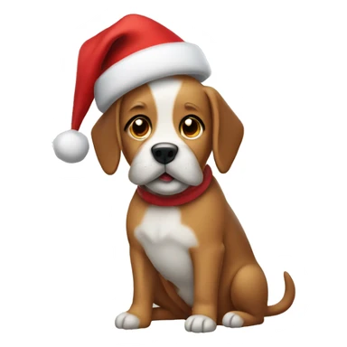 Dog wearing a Christmas’s hat sticker