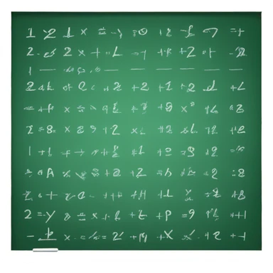Green chalkboard with math equations written on it sticker