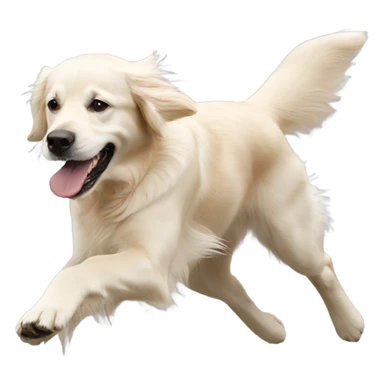 white golden retriever chasing its own tail sticker