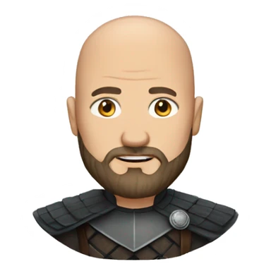 Bald man with beard in game of thrones outfit  sticker