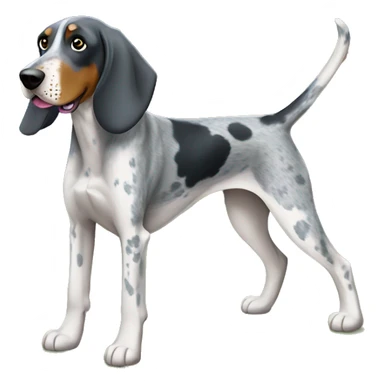 Blue tick coonhound playing in yard sticker