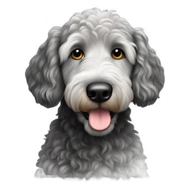 Black with gray spotted golden doodle  sticker