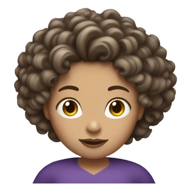 Superwoman white face mom with curly brown hair  sticker