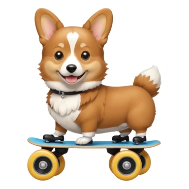 A corgi rollerskating sticker