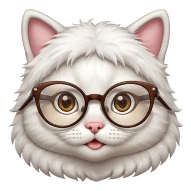 cute girl cat with big glasses sticker