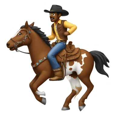 Cowboy on a bronco  sticker