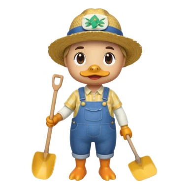 animal crossing character, the animal crossing duck farmer sticker