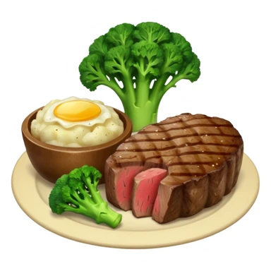 Steak and potatoes with broccoli  sticker