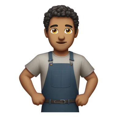 Mexican guy with short curly hair chopping pork sticker
