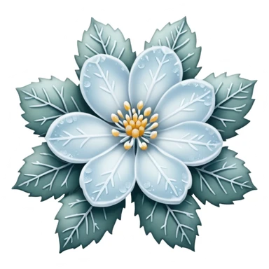 A tiny winter bloom dusted lightly with frost crystals. sticker