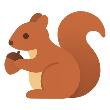 flat design style squirrel eating sticker