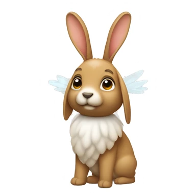 Conejo con corona de ángel sticker