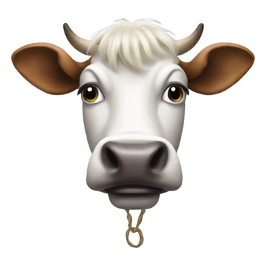 Cow with a wig sticker