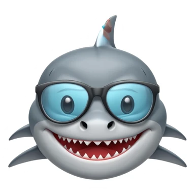 Shark with glasses sticker