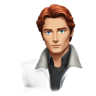 Alain Delon young superhero blue eyes short red hair sticker