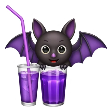 black bat drinkig soda sticker