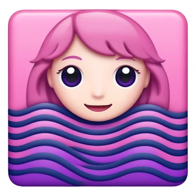 A wavy pink and navy rectangle with a purple stripe in the middle  sticker