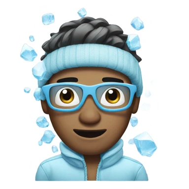 Cool guy frozen in ice  sticker