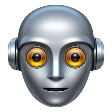 robot head with digital eyes AI emoji sticker
