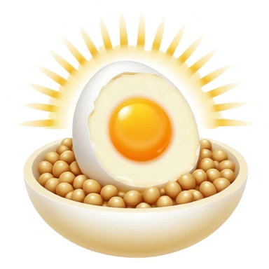 K2-rich foods (cheese, egg yolk, natto) emitting golden beams toward a luminous bone with a bright golden dot at its center. The scene is surrounded by an ethereal glow representing vitamin K2's ability to direct calcium to where it belongs. sticker