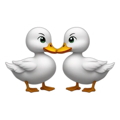Ducks kissing eachother sticker