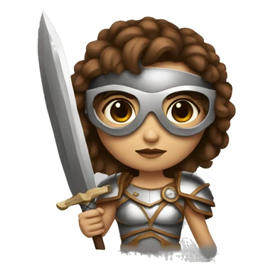 Girl gladiator with brown hair and sunglasses sticker