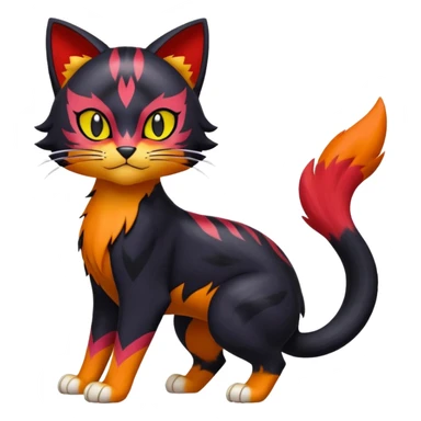 Liepard-Litten-Sprigatito-Pokémon-fusion-creature (full body) sticker