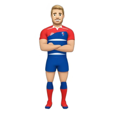 joueur de rugby équipe de France marquant unessai sticker