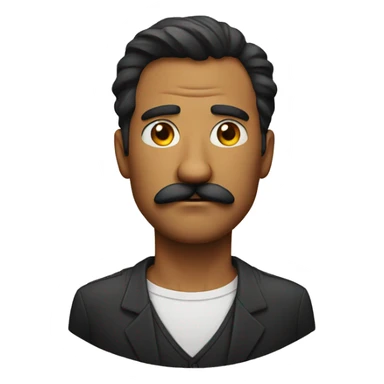 serious man with mustache sticker