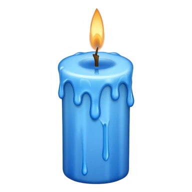 Dripping blue candle, at a 45 degree angle, wax dripping down sticker